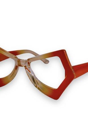 Оригінальні сонцезахисні жіночі окуляри жовтогарячі 1330-17