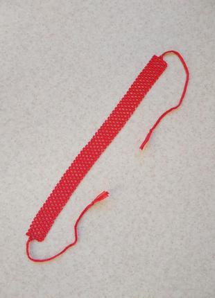 Червона силянка чокер на зав’язках прикраси ручна робота стрічковий гердан 2025