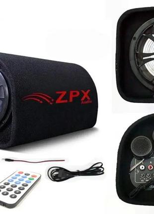 Активный сабвуфер в автомобиль бочка zpx audio zx-10sub 1000w+bluetooth колонка в машину