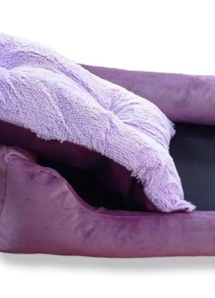 Лежак для собак 50*70см фіолетовий велюр