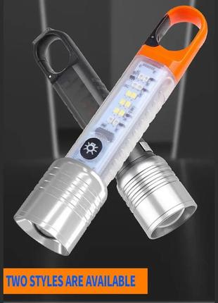 Багатофункційний ручний акумуляторний ліхтарик з usb type-c зарядкою x-202
