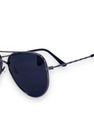 Детские очки polarized 0495-6 черные в серебреной оправе