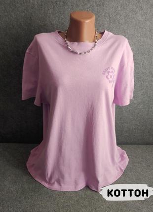 Коттоновая футболка лавандового цвета 52-54 размера