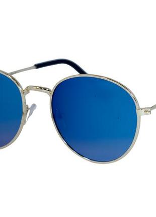 Дитячі окуляри круглі 0401-3 з блакитним відливом