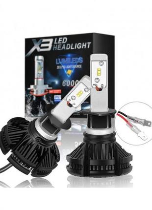 Светодиодная led лампы x3 h3 для автомобиля