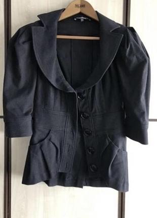Пиджак жакет черный коттоновый