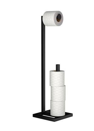 Стойка-держатель для туалетной бумаги металлическая orizon craft black metal loft a черная, 20х20х70