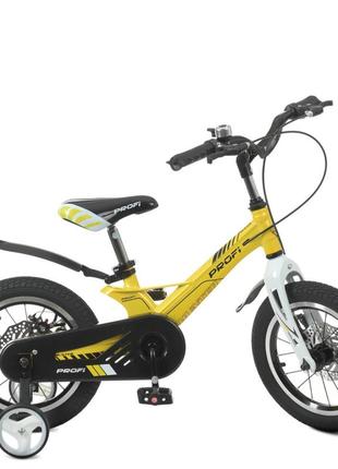 Велосипед дитячий prof1 lmg14238 14 дюймів, жовтий