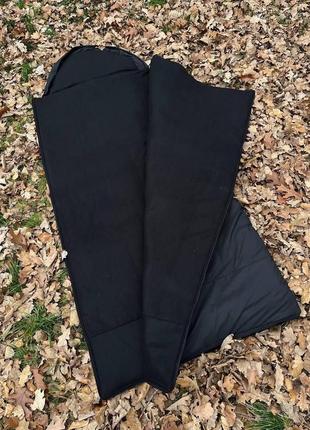 Спальник с капюшоном спальный мешок одеяло,тактический спальный мешок черный,зимний спальник для военных