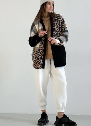 Тепла трендова сорочка принт лео bekhtir2 фото