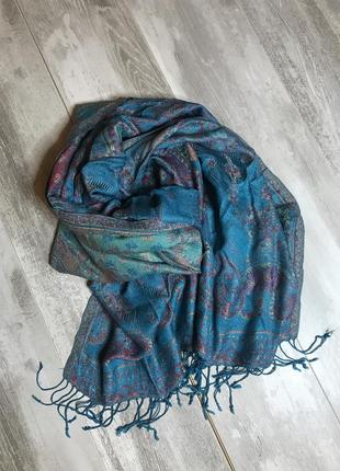 Бірюзовий шарф, палантин  70*200