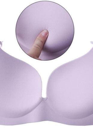 Бесшовный гладкий бюстгальтер, литая чашка 3д объем, бежевый