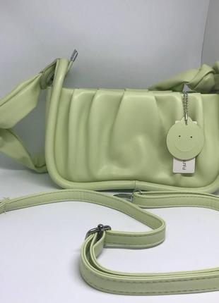 Жіноча сумочка з ремінцем колір зелений 435837