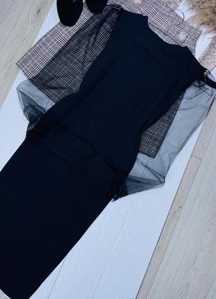Нова коротка сукня s m плаття в рубчик коротке плаття з об’ємними рукавами із фатину