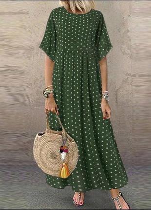 Жіноча сукня із софту міді колір зелений р.42/44 456073