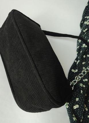 Вельветова сумочка багет з ланцюжком 🤍9 фото