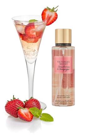 Парфюмированный спрей victoria's secret strawberries & champagne виктория сикрет оригинал
