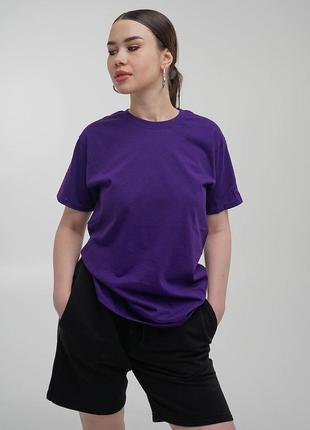 Фіолетова💜 базова унісекс футболка оверсайз fruit of the loom valuweight purple