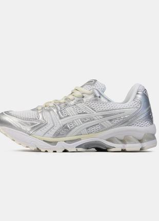 Кроссовки asics gel-kayano 14 white silver унисекс мужские и женские 36-45 асикс гель каяно 14