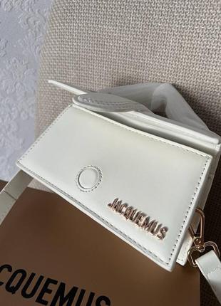 Жіноча сумка в стилі jacquemus mini white premium.4 фото