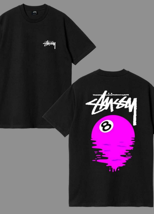 Футболки stussy 8 ball eight ball  футболка стуссі с шаром боулінг шар с 3d шаром біг лого стасі стусси стусі стуси