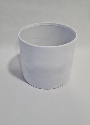 Біла оксамитова капелюшна коробка (16х14 см) для створення розкішних мильних композицій