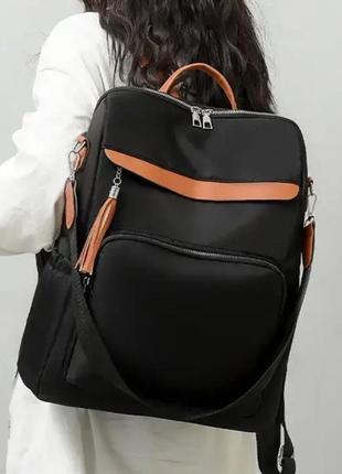 Жіночий рюкзак-сумка міський balina чорний нейлоновий повсякденний