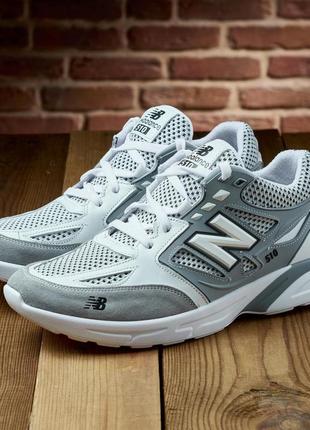 Мужские летние кроссовки new balance сетка белые с серым