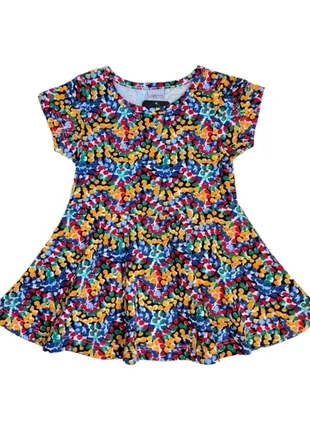 Трикотажное платье для девочки р 122 разноцветное lovetti турция 5911104-380