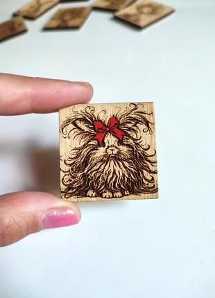 Магнит из дерева кролик зайчик заяц handmade 👉 4x4см