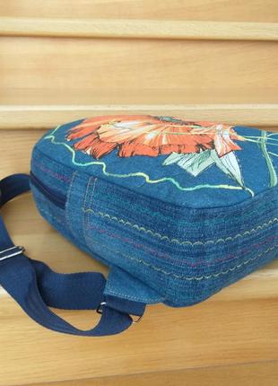 Джинсовый рюкзак «маков цвет»5 фото