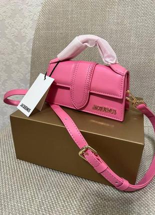 Жіноча сумка в стилі jacquemus mini pink premium.1 фото