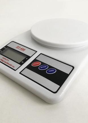 Ваги кухонні електронні domotec sf-400 з lcd дисплеєм білі до 10 кг