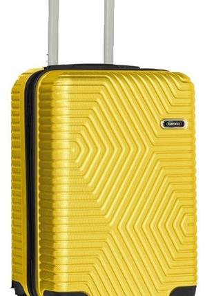 Малый пластиковый чемодан на колесах 45l gd polo желтый