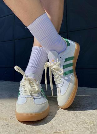 Adidas samba og sporty & rich white/green 364 фото