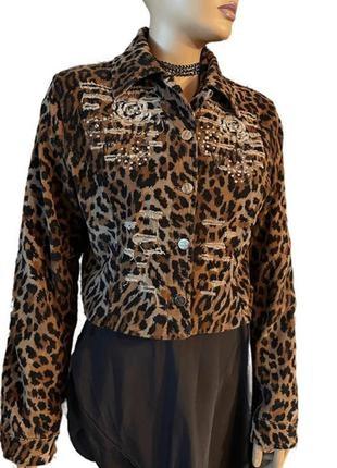 Бархатная куртка принт леопард от mariella burani