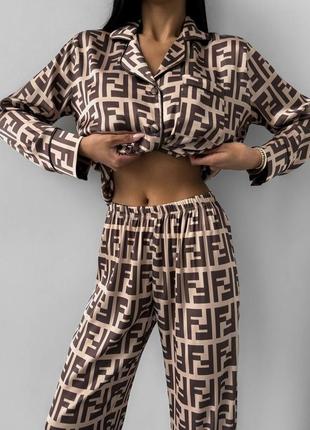 Женская привлекательная пижама fendi ❤️. больше моделей в нашем магазине!