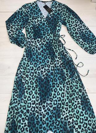 Довге плаття сукня на запах в анімалістичний принт леопардовий принт нове jq 18 46 xl-xxl