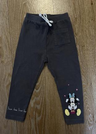 Брюки zara 92 на девочку леггинсы лосины скинни disney