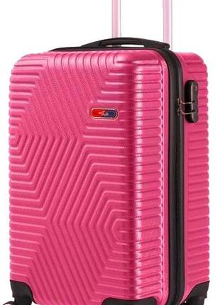 Малый пластиковый чемодан на колесах 45l gd polo розовый