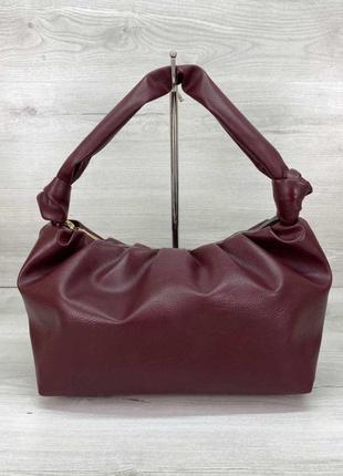 Женская сумка samira эко кожа, бордовая