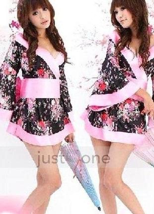 Стильный сексуальный халат кимоно и трусики s m