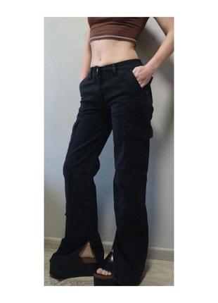 Черные джинсы карго