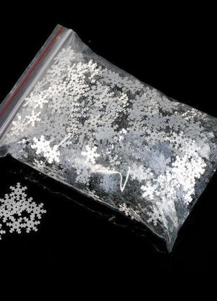 Паєтки finding сніжинки акрил блискітки сріблясті 13 мм х 12 мм3 фото