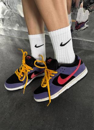 Кроссовки nike sb dunk purple pink yellow