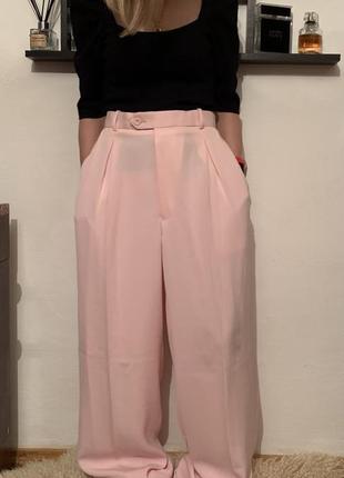 Ніжно розові брюки палаццо xl