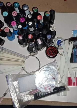 Гель лаки, базы,топ, полигель, гель, декор, пыльцы другое