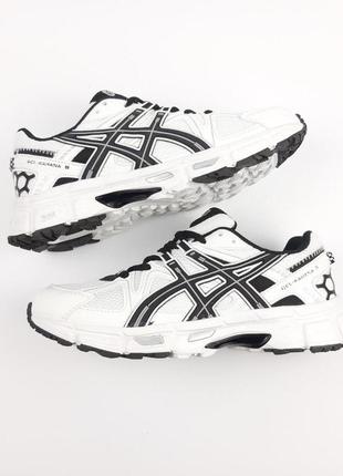 Чоловічі кросівки asics gel kahana 8 білі з чорним, кроссовки асікс гель кахана 8 білі