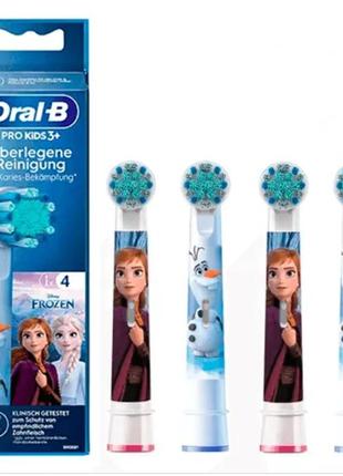 Насадки для електричної зубної щітки oral-b дитячі 4 шт холодне серце - фрозен, 3 малюнки kids 3+