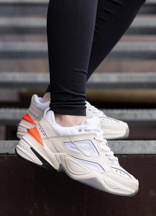 Женские кроссовки nike m2k tekno beige orange